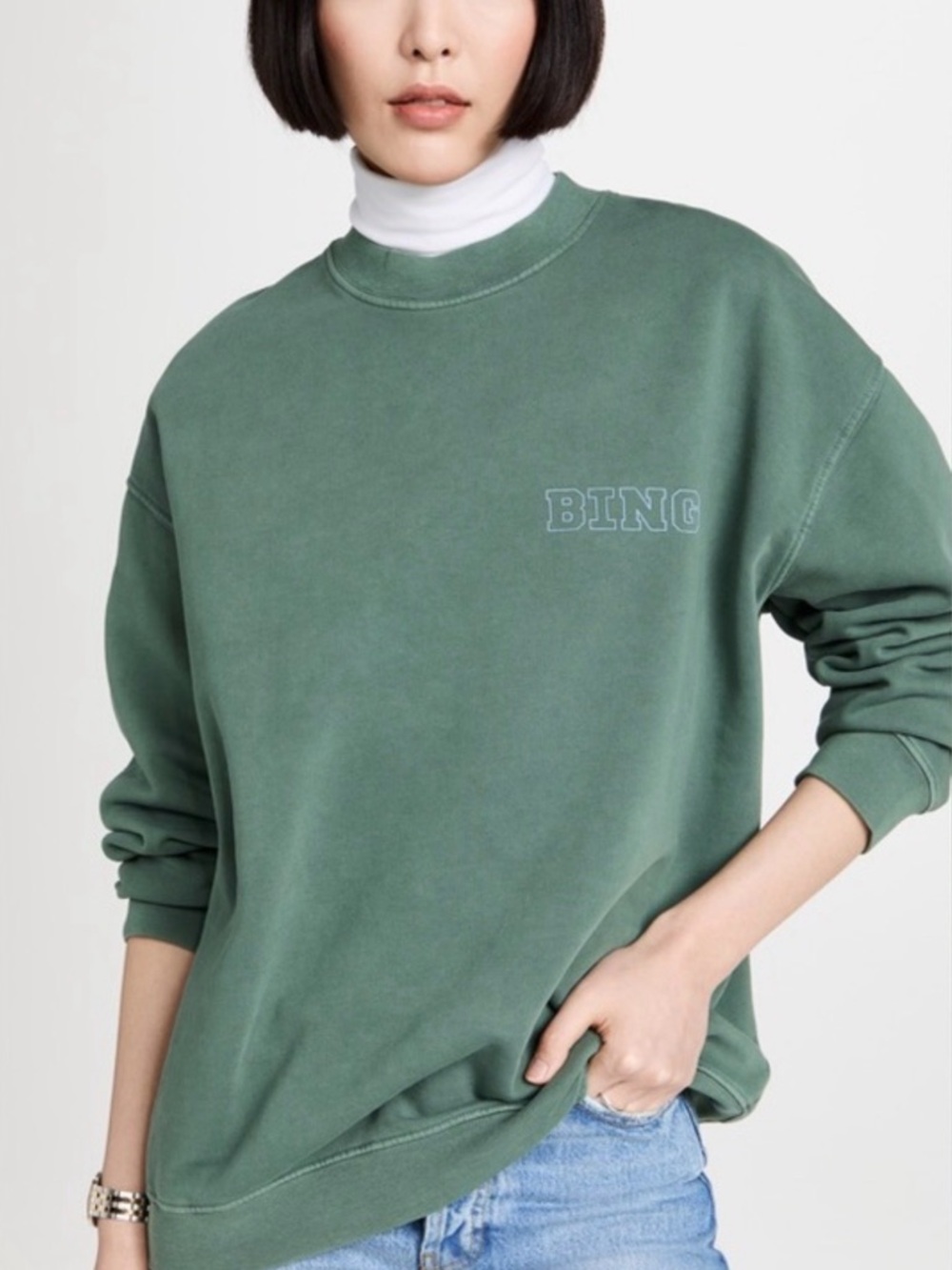 Anine Bing Green 'Crewneck Sweatshirt (has flaws!!)